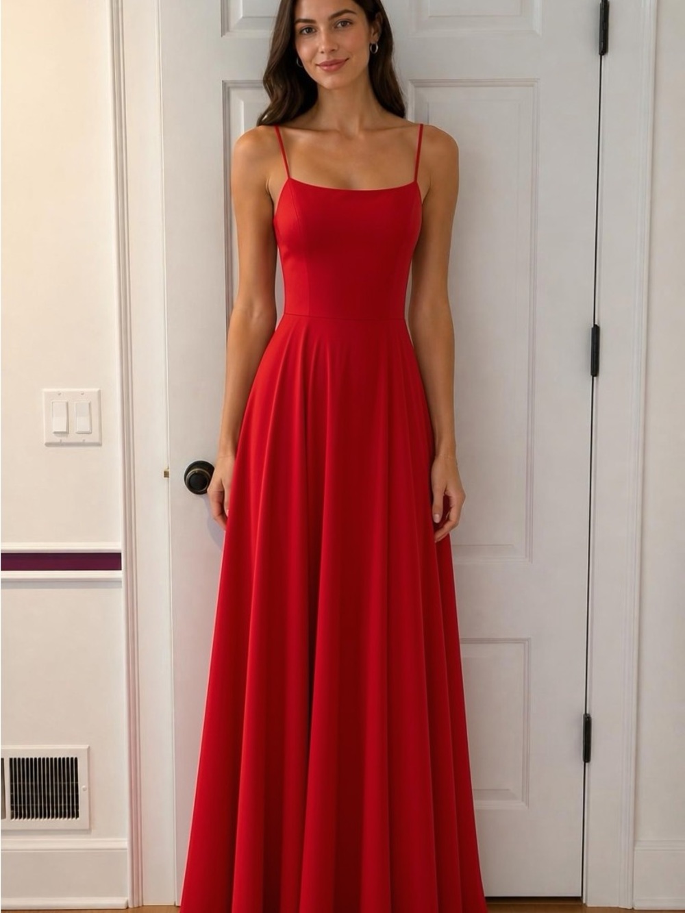 Cinderella Red Spaghetti Strap Maxi Dress